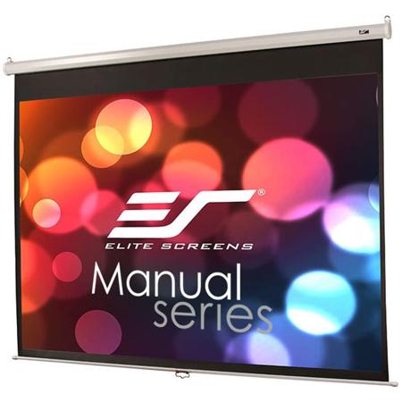 Elite Screens Manual Series 150" 4:3 Pull Down Manual Projector Screen, White