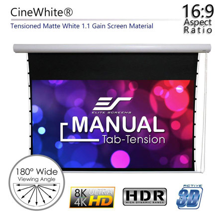 Elite Screens Manual Tab-Tension CineWhite 100" 16:9 Manual Projector Screen