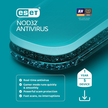 ESET NOD32 Antivirus 1-Year Subscription Plan 5 Device