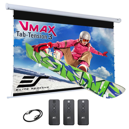 Elite Screens VMAX TabTension 3 CineWhite ISF 125" Wall/Ceiling Projector Screen