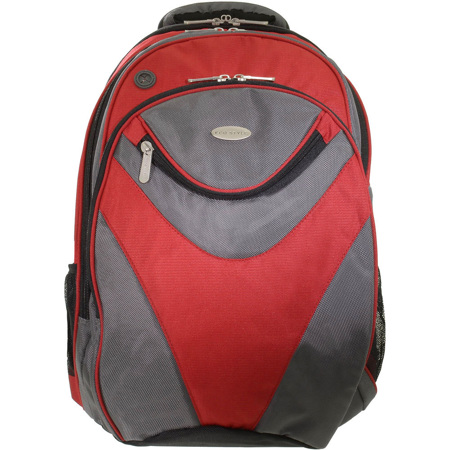 ECO STYLE Sports Vortex Checkpoint Friendly Backpack for 16.1" Laptop, Red/Gray