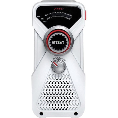 Eton American Red Cross Hand Turbine AM/FM Weather Radio with Flashlight, White