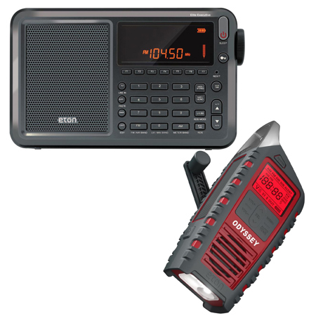 Eton Elite Executive AM/FM/LW/Shortwave Radio with SSB, Bundle with Odyssey Multi-Powered All-Band Bluetooth Emergency Radio