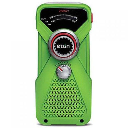 Eton FRX1 Hand Turbine AM/FM Weather Alert Radio and LED Flashlight, Green