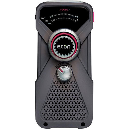 Eton FRX1 Hand Turbine AM/FM Weather Alert Radio and LED Flashlight, Gray