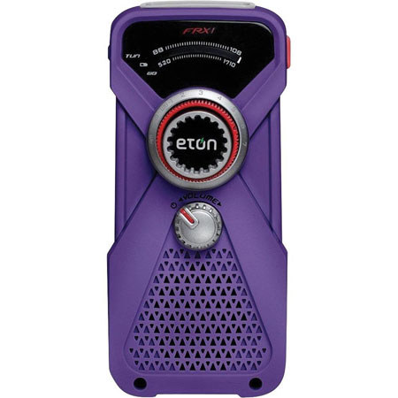 Eton FRX1 Hand Turbine AM/FM Weather Alert Radio and LED Flashlight, Purple