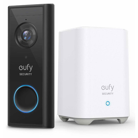 eufy Wireless 2K Battery-Powered Video Doorbell, Black
