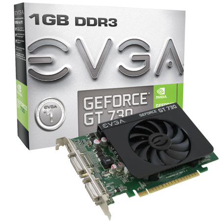 EVGA GeForce GT 730 1GB Graphics Card, 1600MHz Clock Speed