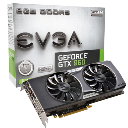EVGA GeForce GTX 960 2GB Gaming Graphics Card, ACX 2.0+