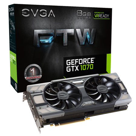 EVGA GeForce GTX 1070 8GB FTW 1607MHz Gaming Graphics Card