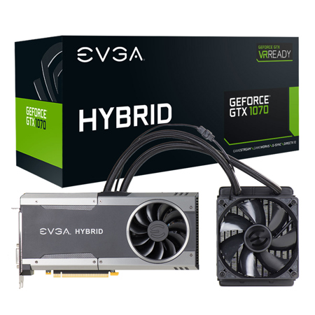 EVGA GeForce GTX 1070 8GB FTW Hybrid 1607MHz Gaming Graphics Card