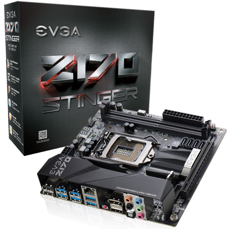 EVGA Z170 Stinger 32GB Mini-ITX Motherboard, 2x DIMM Slots, DDR4 Up to 3200MHz