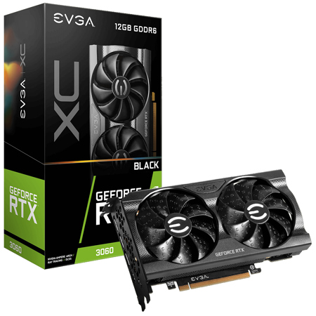 EVGA GeForce RTX 3060 XC Black Gaming 12GB GDDR6 Graphics Card with Dual-Fan