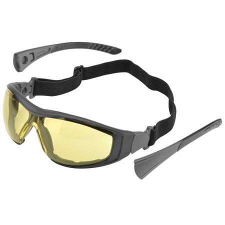 Elvex Go-Specs II Eva Flame Retardant Spectacle with Amber Lens, Black /Orange