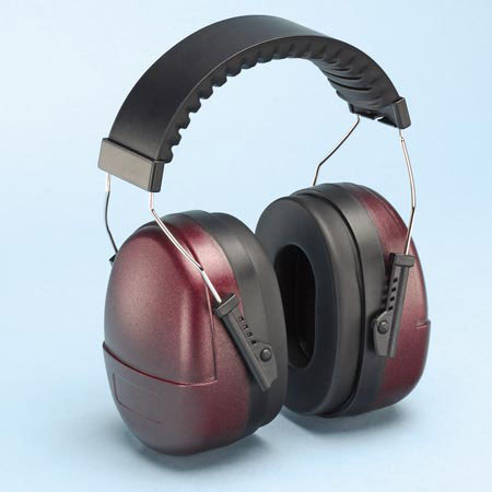 Elvex HB-640 Flat-Liner Muff, Steel Headband, Burgundy, 26dB NRR, 32dB SNR