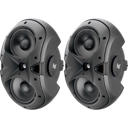 Electro-Voice EVID 6.2 Passive 2-Way 300W Installation Speaker with Dual 6" Woofers - Pair, Black
