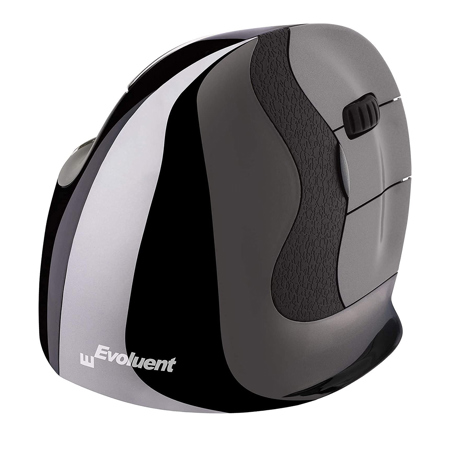 Evoluent VerticalMouse D Ergonomic Wireless Mouse, Large, Dark Silver