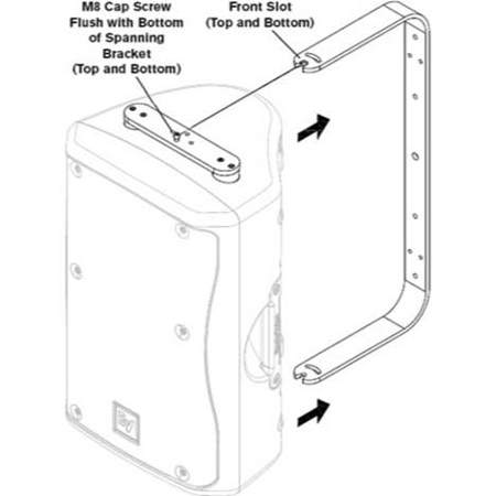 Telex MB3-B Wall/Ceiling Mounting Bracket Kit for ZX3 Loudspeaker, Black
