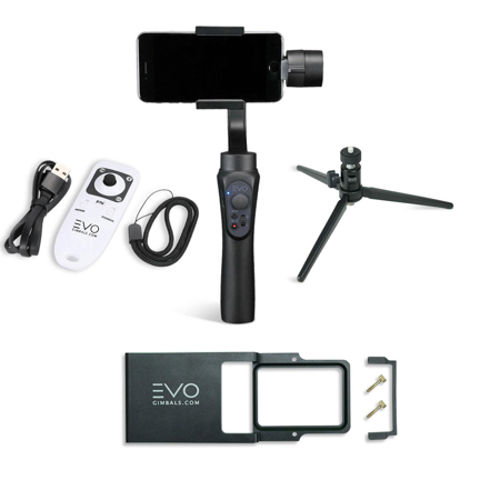 EVO SHIFT 3 Axis Handheld Gimbal for iPhone & Android Phones Black W/Acc Bundle