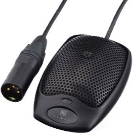 Telex PolarChoice PC Boundary Wired Multi-Pattern Condenser Microphone with On/Off Switch and Status LED, 50-20000Hz, 200 Ohms Output Impedance