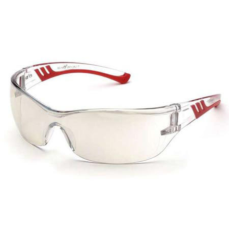 Elvex Nano Indoor and Outdoor HC/PC Lens, Red Temple Tips