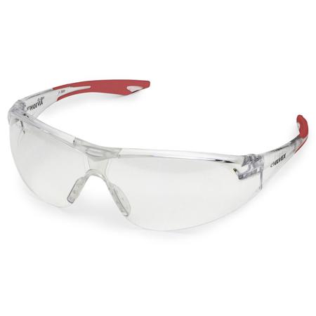 Elvex Avion PC Lens, Red Temple Tips, Clear