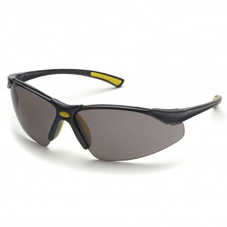 Elvex Elite Wrap Safety Glass, Black/Yellow Frame, Gray Lens