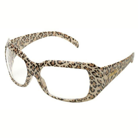 Elvex Chica Safety Glass, Clear Polycarbonate Lens, Leopard Frame