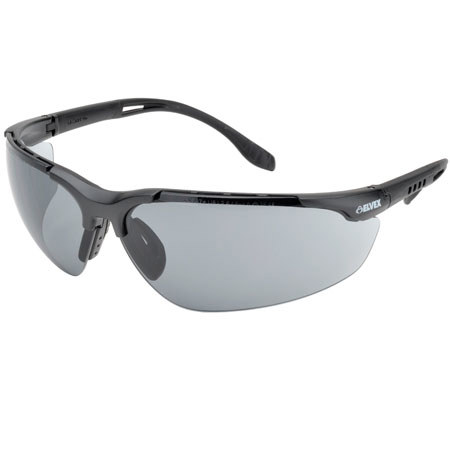 Elvex Sphere-X Ultimate Hard Coated Polycarbonate Lens, Black Frame, Gray