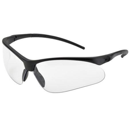 Elvex Flex-Pro Clear AF/PC Lens, Core Flex Adjustable Temples, Black Frame