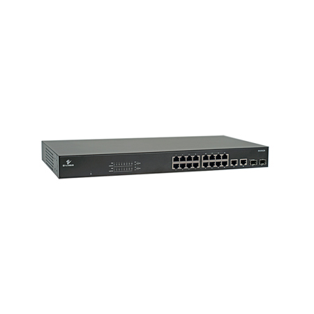EtherWAN EX19162A 250W 16-Port Gigabit Commercial Unmanaged PoE Switch with 2-Port SFP and 2-Port RJ45
