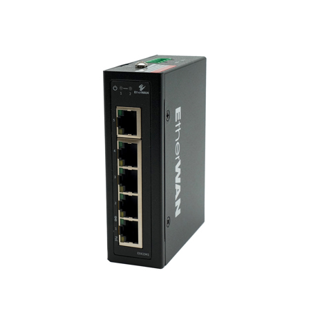 EtherWAN EX41941 120W 4-Port Gigabit Hardened Unmanaged PoE Switch with 1-Port RJ45