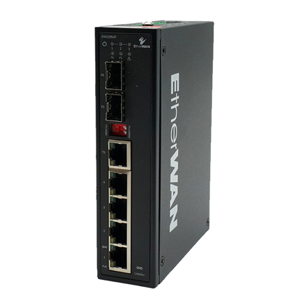 EtherWAN EX42395AT 120W 4-Port Gigabit Unmanaged PoE Switch with 2-Port SFP/RJ45