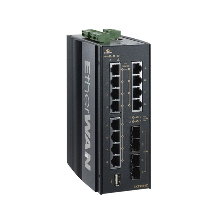 EtherWAN EX73922X-0VB 8-Port Gigabit Hardened Managed Ethernet Switch with 2-Port SFP+