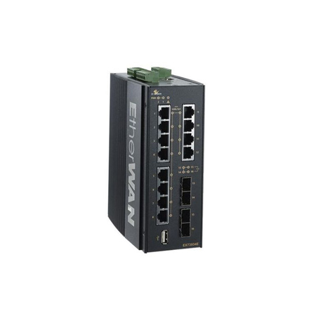 EtherWAN EX73924E-0VB 8-Port Gigabit Hardened Managed Ethernet Switch with 4-Port SFP