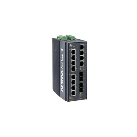 EtherWAN EX78934E-0VB 240W 12-Port Gigabit Managed PoE Switch with 4-Port SFP