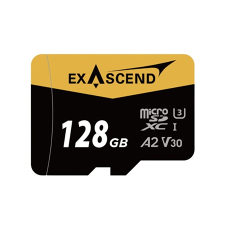 Exascend Catalyst UHS-I V30 microSDXC Memory Card 128GB Card with SD Adapter