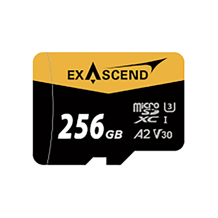 Exascend Catalyst UHS-I V30 microSDXC Memory Card 256GB Card with SD Adapter