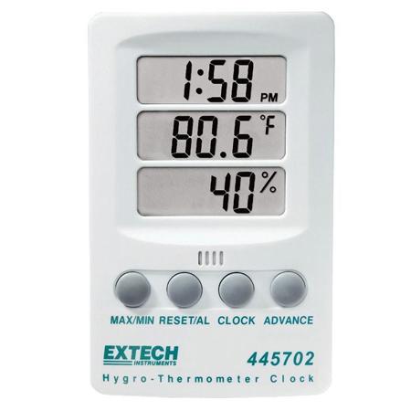 Extech 445702 Hygro-Thermometer Clock