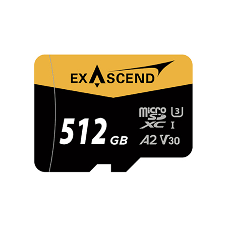 Exascend Catalyst UHS-I V30 microSDXC Memory Card 512GB Card with SD Adapter