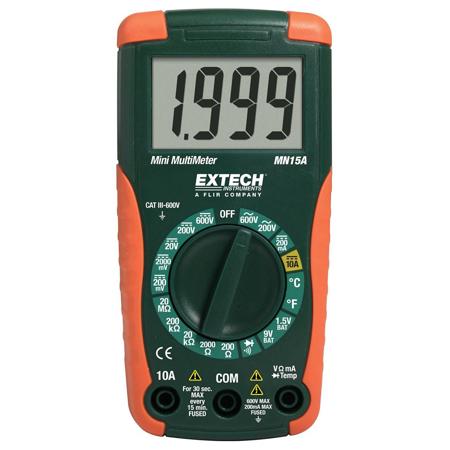 Extech MN15A 8 Function Manual Ranging Digital Mini MultiMeter