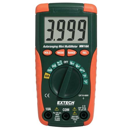 Extech MN16A 11 Function Auto Ranging Digital Mini MultiMeter