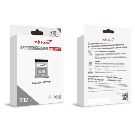 Exascend Element 512GB CFexpress Type B Memory Card