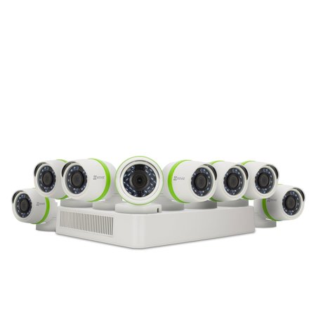 EZVIZ 16CH Video Home Security System, DVR with 2TB HDD, 8x 1080p Bullet Cameras