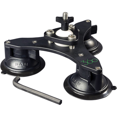 Freedom360 Tri-Base Suction Cup Mount for Camera, 55lbs Capacity