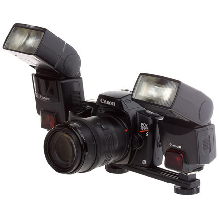 Adorama PS06 Straight Bracket with 2 Flash Shoe Mounts