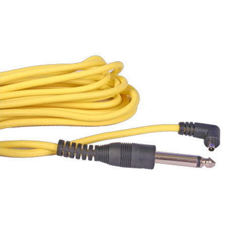 RPS Studio 33' Hi-Vis Yellow Straight Flash Sync Cord, 6.3mm, 1/4" Mono, to Male PC
