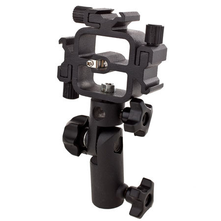 Flashpoint Triple Shoe Mount Bracket-Cast Metal w/Umbrella Tilt Holder