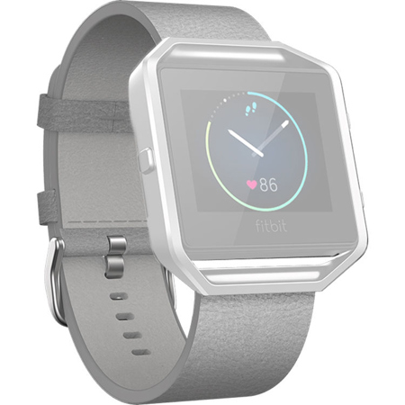 Fitbit Large Leather Band for Blaze Tracker, Mist Gray