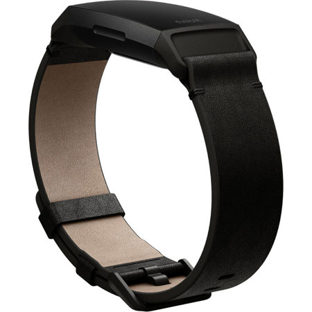 Fitbit Premium Horween Leather Band for Charge 4 & Charge 3 Tracker, Black, Large